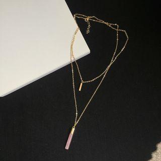 Stone Pendant Layered Necklace