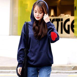 Heart-patch Hooded Pullover