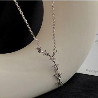 Rhinestone Star Necklace As The Picture Shows - One Size