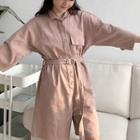 Plain 3/4-sleeve Playsuit