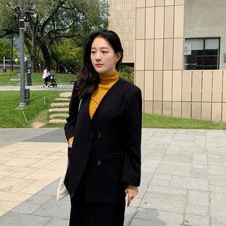 Office Look Lapelless Blazer