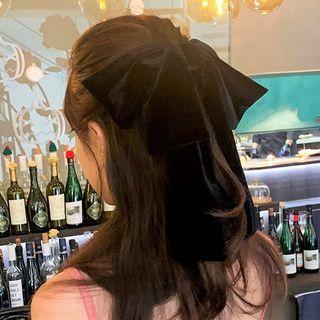 Bow Fabric Hair Clip Hair Clip - Large Bow - Black - One Size