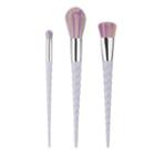 Set Of 3: Makeup Brushes G-03-011 - 3 Pcs - Multicolor Hair - White - One Size