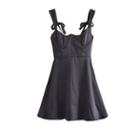 Sleeveless Bow Detail Mini A-line Dress