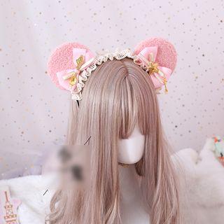 Bear Ear Headband Pink - One Size