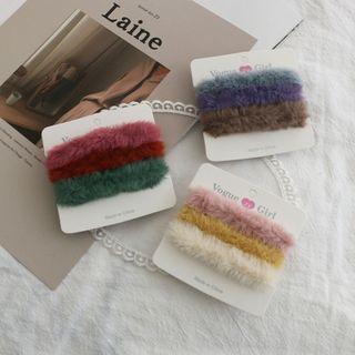 Set Of 3: Fluffy Hair Tie