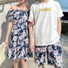 Couple Matching Short-sleeve A-line Dress / Shorts / T-shirt