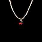Cherry Pendant Freshwater Pearl Necklace 1 Pc - Necklace - Cherry - Red - One Size