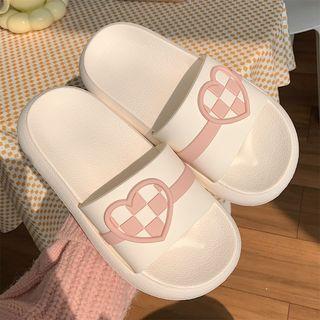 Check Heart Slippers