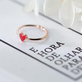 S925 Silver Heart Open Ring