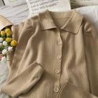 Slim-fit Knitted Midi Shirtdress Almond - One Size