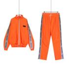 Set: Stand-collar Contrast-trim Jacket + Pants