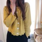 Perforated Cardigan Yellow - One Size