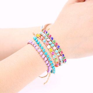 Bead String Woven Bracelet