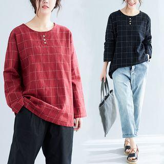 Plaid Round-neck T Skirt