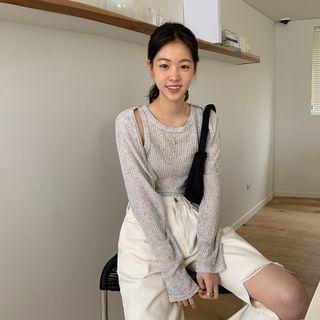 Rib-knit Open Bolero & Tank Top Set