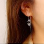 Moon Cat Sterling Silver Dangle Earring With Gift Box - 1 Pair - Silver - One Size
