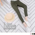 Fray Hem High-waist Slim-fit Pants
