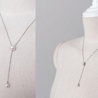 Faux-pearl Drop Necklace