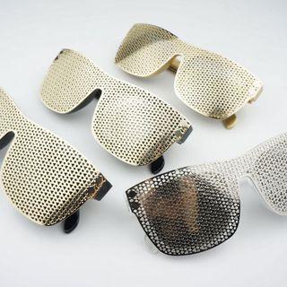 Retro Sunglasses With Detachable Metal Mesh