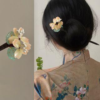 Floral Hair Stick 2833a - Light Orange - One Size