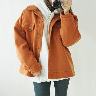 Metal-button Collared Jacket