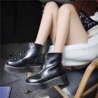 Faux-leather Platform Ankle Boots