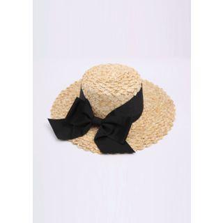 Beribboned Straw Boater Hat