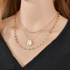 Shell Layered Necklace Gold - One Size