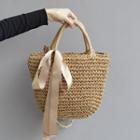 Straw Shoulder Bag Khaki - One Size