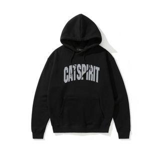 Lettering Print Loose Fit Pocket Hoodie