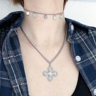 Disc Choker / Cross Necklace