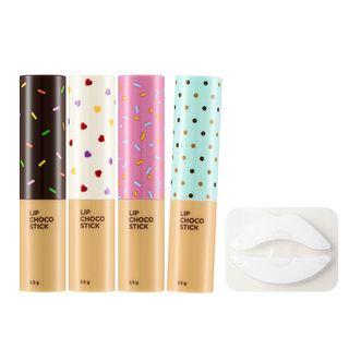 The Face Shop - Lip Choco Stick Set: Lip Choco Stick 1pc + Lip Mask 1pc #02 Vanilla Choco
