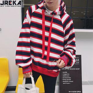 Loose-fit Striped Hooded Pullover