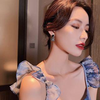 Rhinestone Stud Drop Earring  - As Shown In Figure