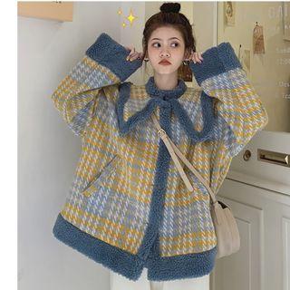 Plaid Collared Single-breasted Jacket