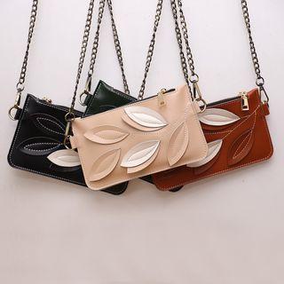 Genuine Leather Leaf Crossbody Bag