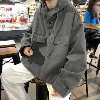 Henley Pocketed Hoodie