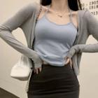 Halter-neck Top / Pencil Skirt / Cardigan