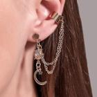 Rhinestone Chained Cuff Earring 9653 - 1 Pc - 01 - Kc Gold - One Size