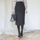 Wool Blend Long Skirt