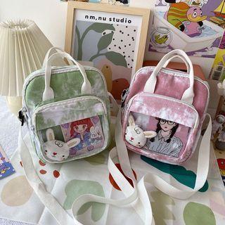 Pvc Panel Tie-dye Print Crossbody Bag