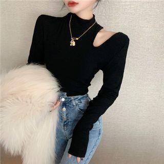 Cutout High-neck Skinny T-shirt