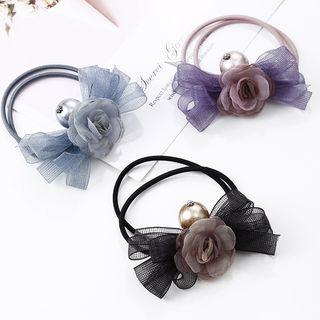 Bead Mesh Flower Hair Tie