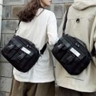 Couple Matching Pocket Detail Crossbody Bag Black - One Size