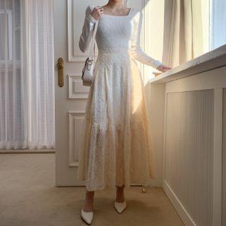 Fluffy Flared Maxi Tiered Skirt