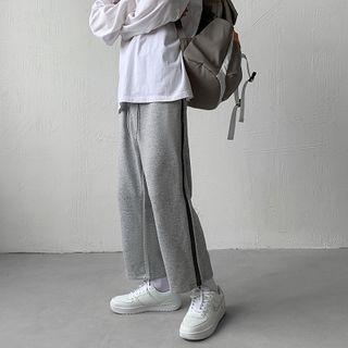 Side Zipped Wide-leg Sweatpants
