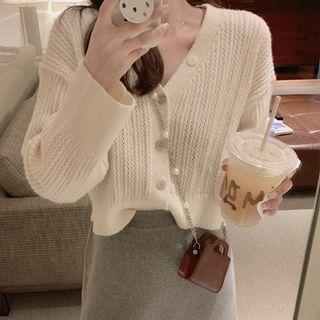 Set: Cardigan + Plain Midi Skirt