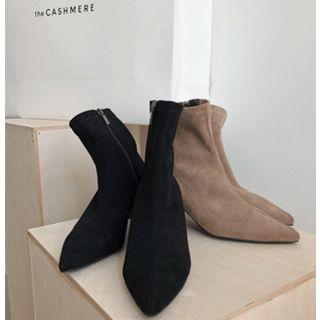 Pointy-toe Faux-suede Booties