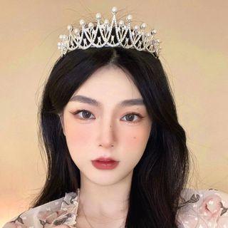 Wedding Faux Pearl Alloy Tiara Silver - One Size